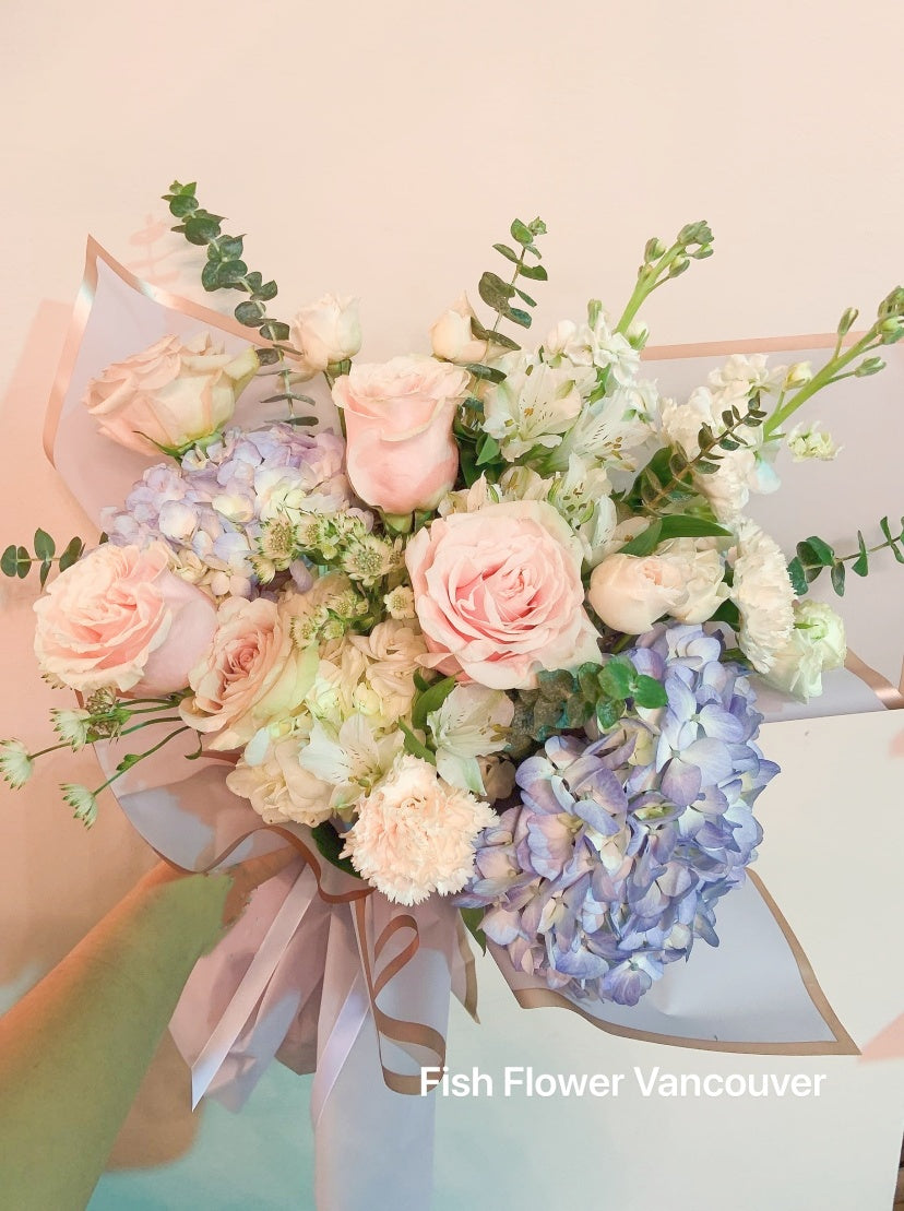 Azure Bliss Blue Hydrangea Bouquet