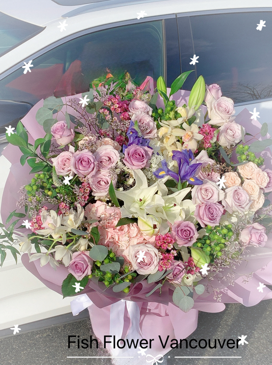 V Day ❤️ Giant Mixed Bouquet--Daydream Blossoms  Bear Hug Bouquet