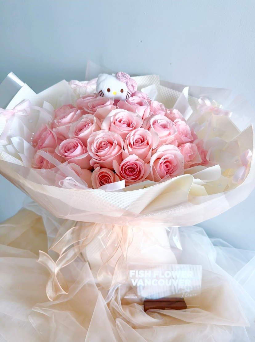 Pink Rose Bouquet(21 to 99 roses) Vancouver Flower Delivery