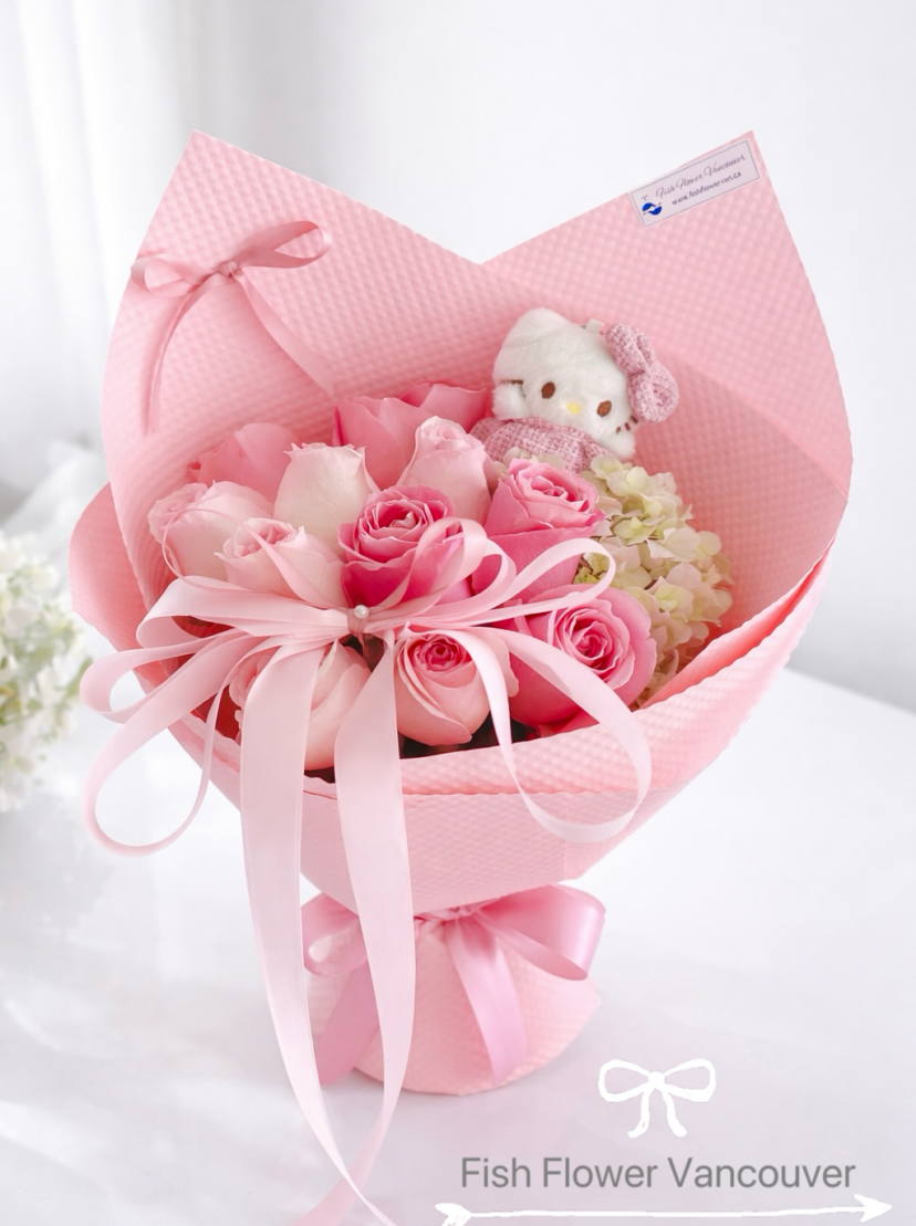 Quiet Poise--Rose and Hydrangea