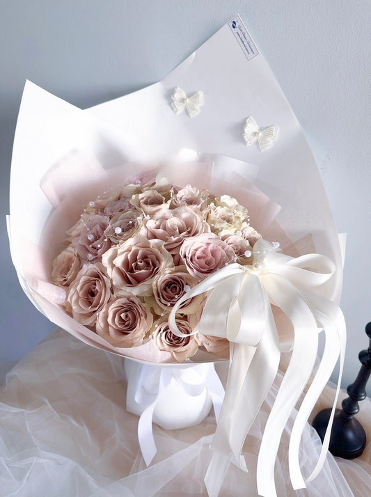 2 Dozen Quicksand bouquet   24只流沙玫瑰花束