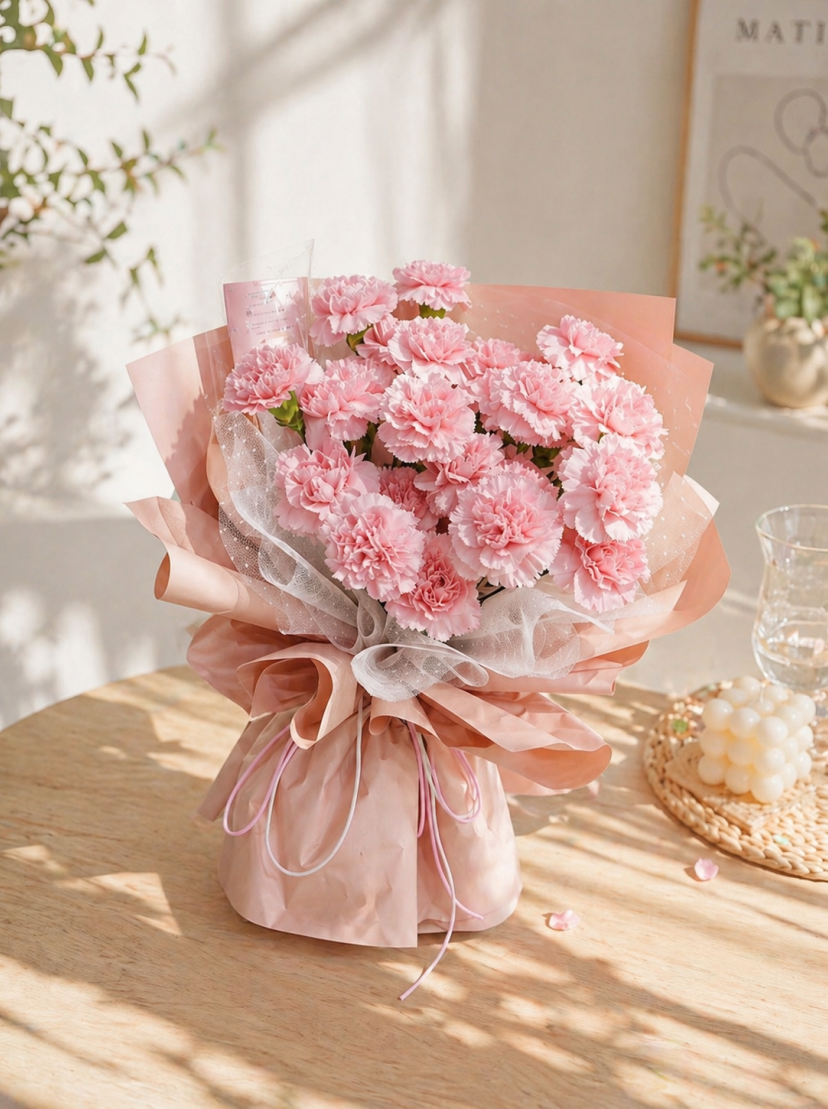 Pink carnations bouquet