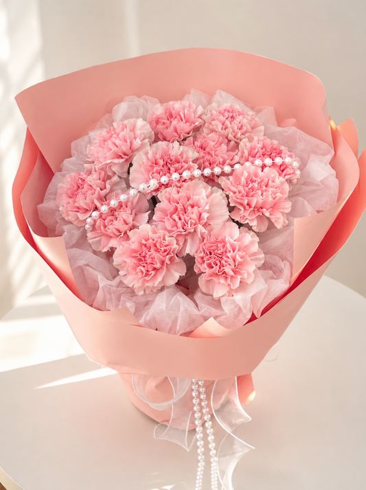 Pink carnations bouquet