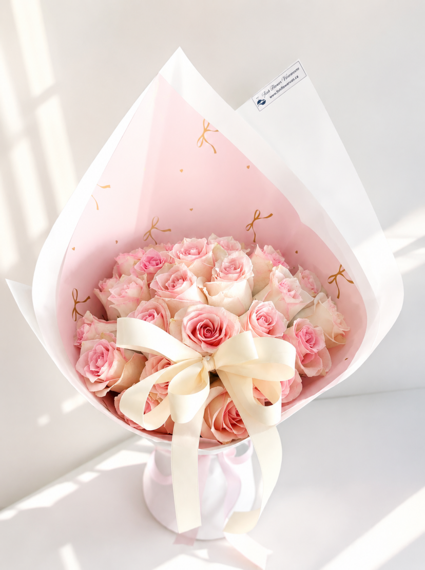 Pink Rose Bouquet(21 to 99 roses) Vancouver Flower Delivery