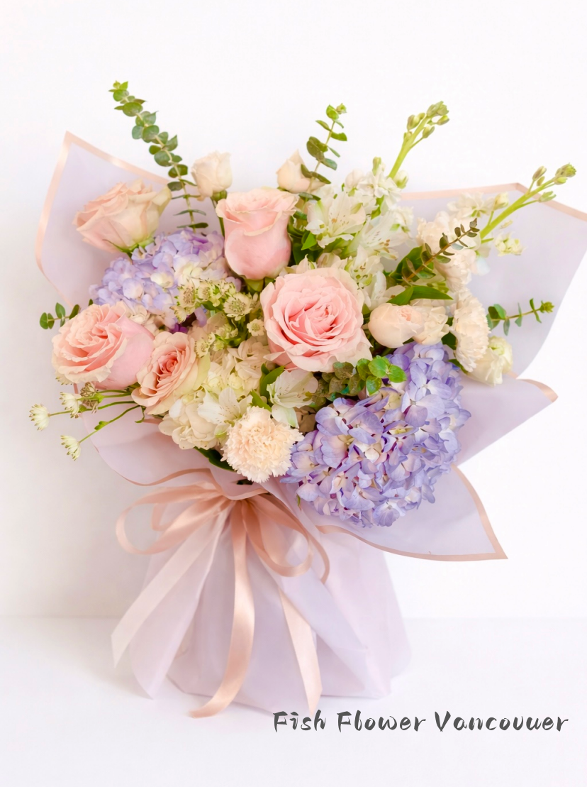 Azure Bliss Blue Hydrangea Bouquet