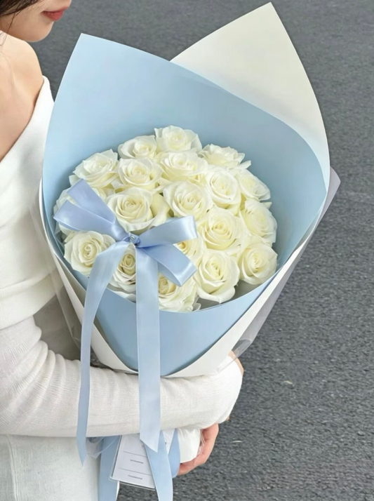 White Rose Bouquet(21 to 99 roses)