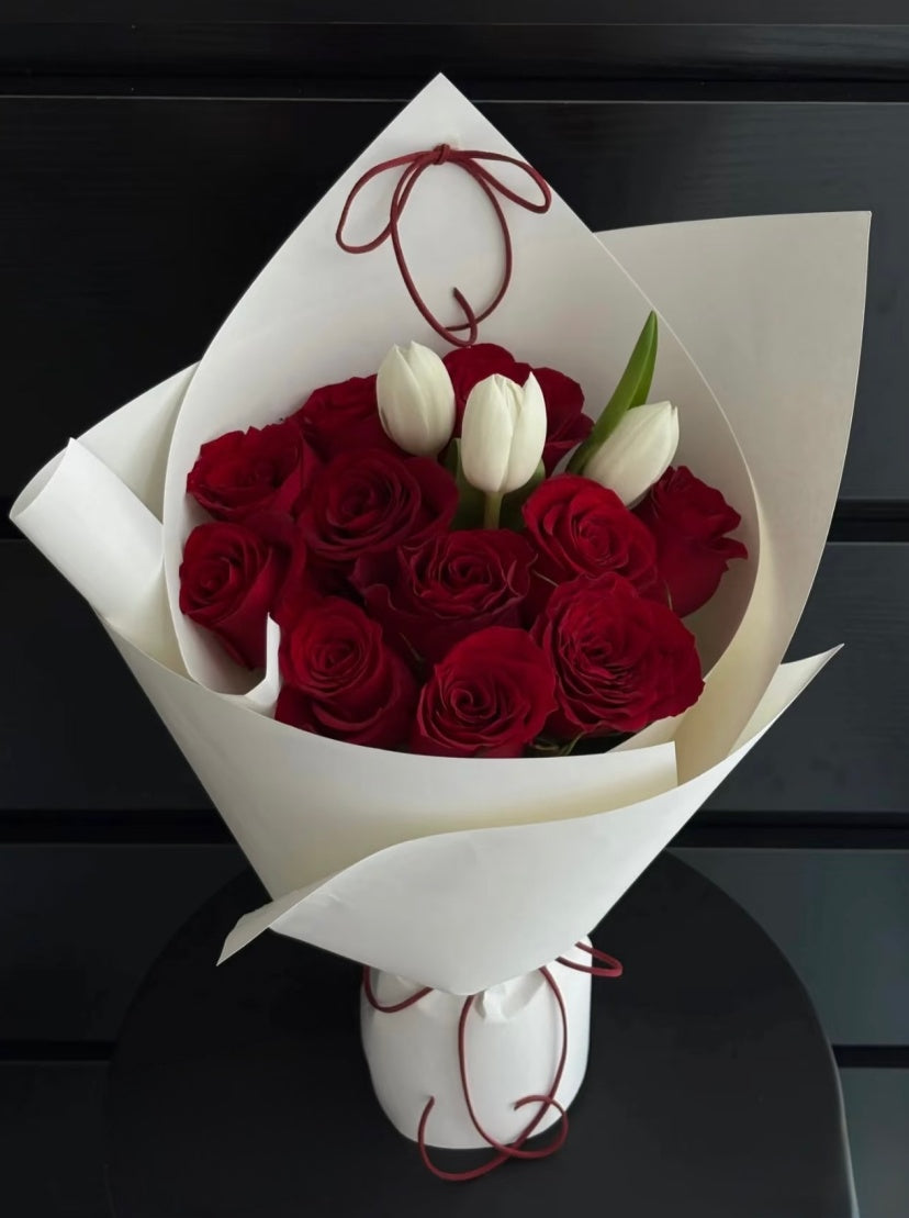 Dozen Roses & Tulips