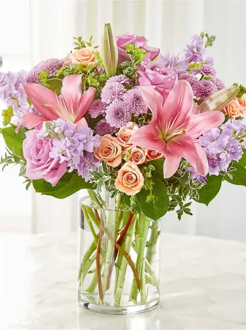 Lavender Blush Vase Arrangement